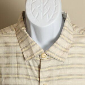 🌴 Tommy Bahama Men’s Silk Blend Hawaiian Shirt Ivory Yellow Gray XL EUC 🌺